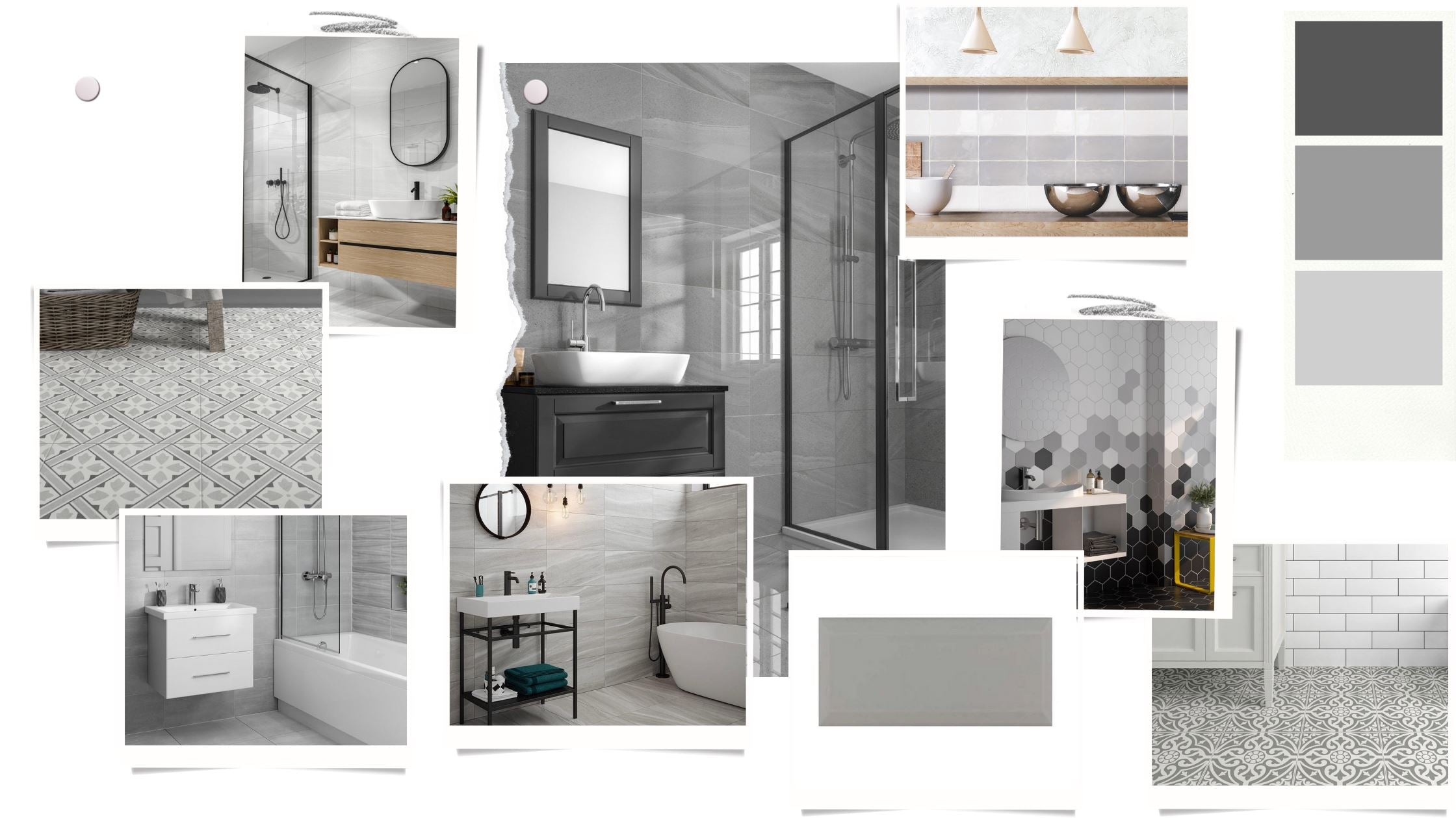 Ideas for Styling Grey Tiles