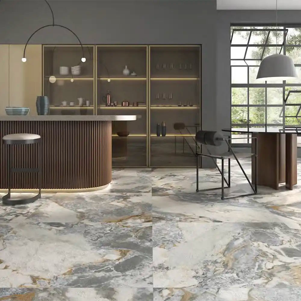 Margot Blue 120cm x 120cm Matt Wall & Floor Tile – Crocatile