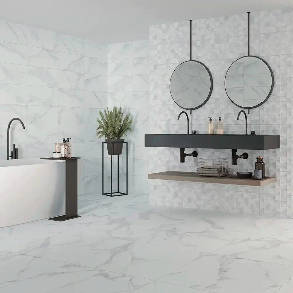 Purity White 25cm x 50cm Ceramic Matt Wall Tile – Crocatile