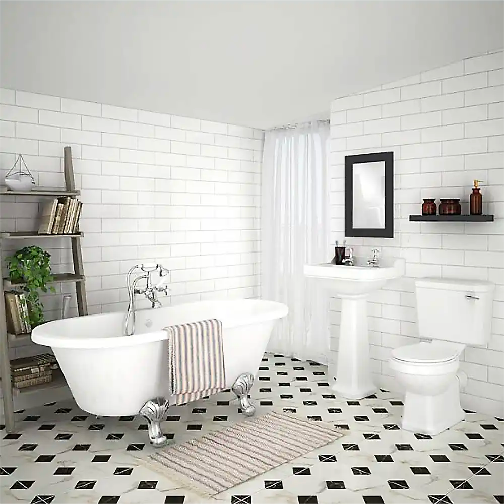 Flat White Matt 10cm x 30cm Wall Tile – Crocatile