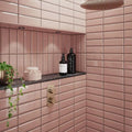 Metro Pink 10cm x 30cm Gloss Wall Tile Wall Tile Verona 